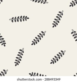 plant doodle seamless pattern background