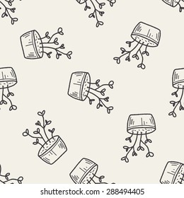 plant doodle seamless pattern background