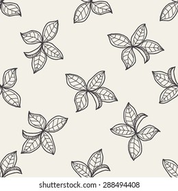 plant doodle seamless pattern background