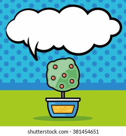 plant doodle, speech bubble