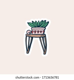 Dibujo del vector del doodle vegetal. Diseño para agitadores, afiche, publicación en medios sociales.