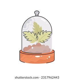 Esquema vectorial de doodle vegetal Pegatina. archivo EPS 10