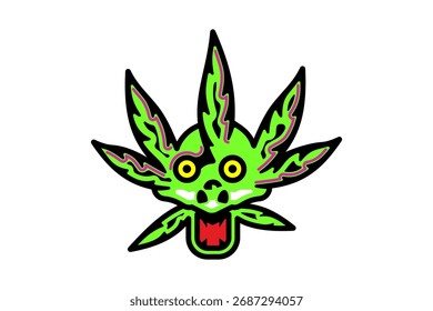 Imagem vetorial da face do dragão vegetal