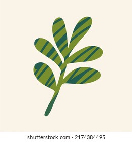 Plant drawn by hand. Flat, design, cartoon, vector illustration.