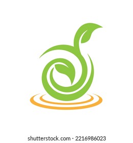 Plant drop green logo design