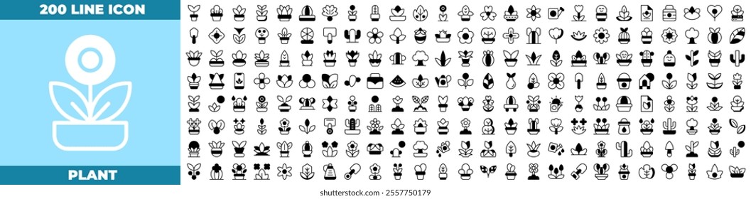 Plant Duotone Editable Icons set. Vector illustration in modern thin duotone style of medical icons: plant, grass, green, etc