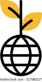 Planta tierra, ilustración, vector sobre un fondo blanco.