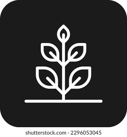 Plant Eco friendly icon with black filled line style. leaf, plant, growth, seed, garden, organic, environment. Vector illustration