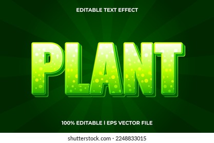 Plant editable text effect, lettering typography font style, fresh 3d text for tittle