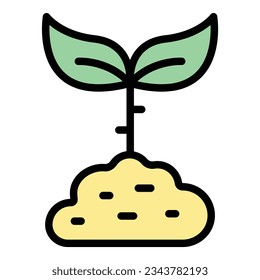 Plant education icon outline vector. School art. Building club color flat