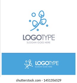 Plant, Egg, Easter, Holiday Blue Outline Logo Place for Tagline