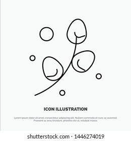 Plant, Egg, Easter, Holiday Line Icon Vector