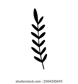 Elemento de planta en estilo doodle dibujado a mano. Vector gráfico sobre fondo blanco aislado.