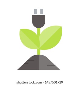 Plant energy icon. Flat illustration colored vector isolated icons of Eco Clean Green Energy for web