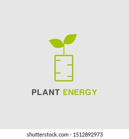 plant energy logo design vector