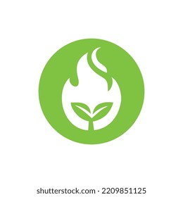 Plant energy logo icon design vector, biomass energy logo, renewable industry concept