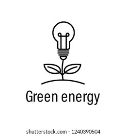 Plant, Energy Outline Icon With Name