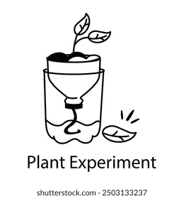 Plant experiment icon in drawing style