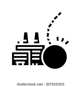 plant factory demolitions glyph icon vector. plant factory demolitions sign. isolated contour symbol black illustration