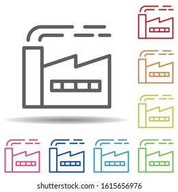 Plant, factory line vector in multi color style icon. Simple thin line, outline vector of pollution icons for ui and ux, website or mobile application