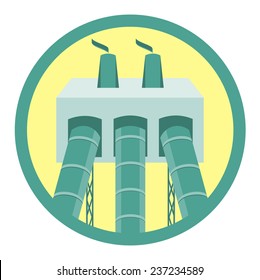 Plant, Factory. Vector Illustration