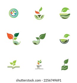 plant farm vector logo set concept design