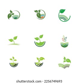 plant farm vector logo set concept design