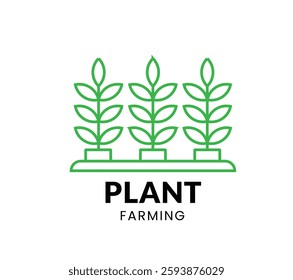 Plant Farming line Icon Set . Agriculture related . Vector Illustration