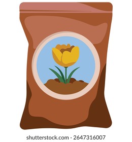 Ícone de saco de fertilizante vegetal ilustração vetor isolada no fundo branco