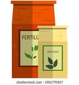 Plant fertilizer icon, flat vector illustration isolated on white background. Gardening, farming industry.