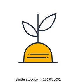 Vector de icono de esquema rellenado por planta