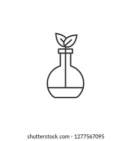 Plant in flask icon. Simple outline vector of Sustainable Energy set icons for UI and UX, website or mobile application