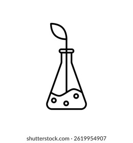 Plant, Flask icon. Plant, Flask symbol for website marketing design, logo, app, etc. Plant, Flask line logo. Vector illustration.