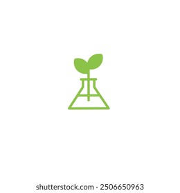 Plant, flask icon.Flask with Leaf Equipment for Chemical Science Line Icon.Simple color vector elements of stinks icons for ui and ux, website or mobile application