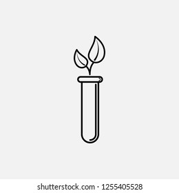 Plant in a flask outline icon. icon. Plant in a test tube outline concept symbol design. Stock - Vector illustration can be used for web