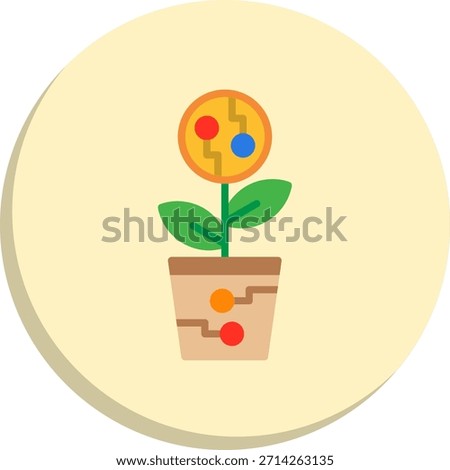 Plant Flat Circle Style Icon