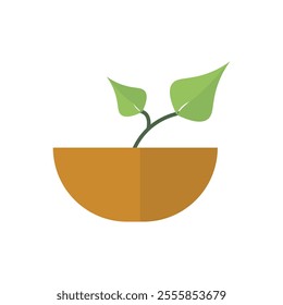 Plant flat design illustration, leaves icon, leaf vector design, house plant vector illustration. 