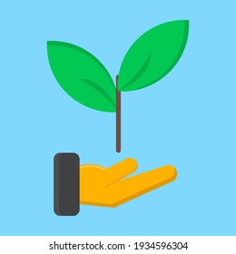 ilustración de icono plano de planta de gráfico vectorial