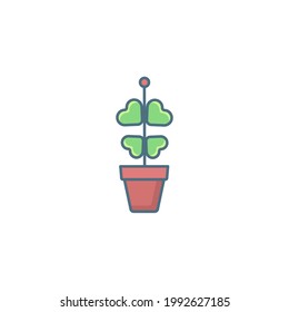Plant Flat Icon Isolated On White Background