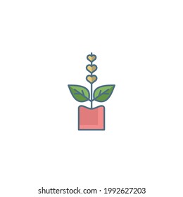 Plant Flat Icon Isolated On White Background