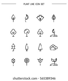 Plant flat icon set. Collection of high quality outline symbols for web design, mobile app. Plant vector thin line icons or logo.