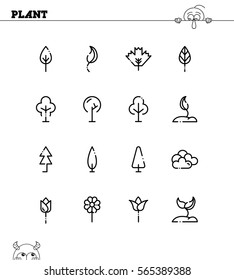 Plant flat icon set. Collection of high quality outline symbols for web design, mobile app. Plant vector thin line icons or logo.