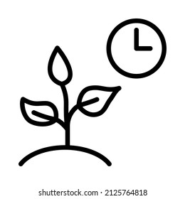 Icono de línea plana de planta. Temporada de primavera, agricultura y jardinería. Símbolo de esquema para concepto móvil y diseño web, tienda.