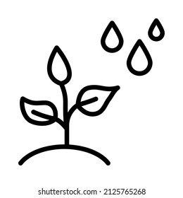 Plant flat line icon. Spring season, Agriculture and  Gardening. Outline sign for mobile concept and web design, store.