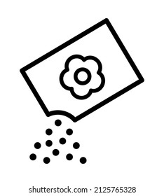 Icono de línea plana de planta. Temporada de primavera, agricultura y jardinería. Símbolo de esquema para concepto móvil y diseño web, tienda.