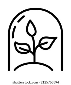 Plant flat line icon. Spring season, Agriculture and  Gardening. Outline sign for mobile concept and web design, store.