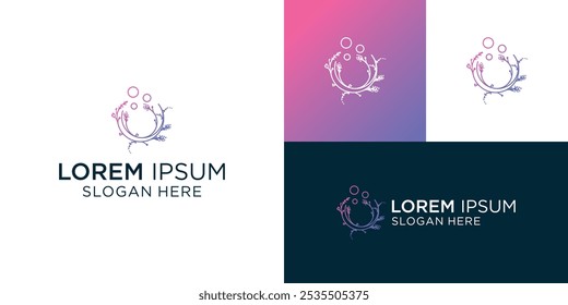 Icono de patrón floral y de hojas de plantas