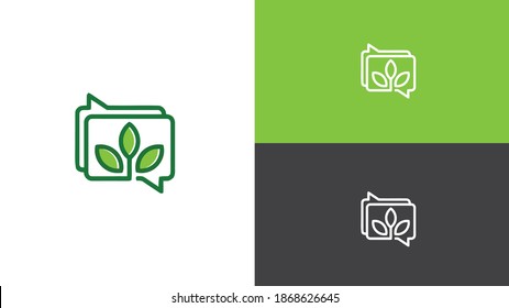 Plant Flower Leaf Modern Logo design. Tree Logo on White Background Vector Template