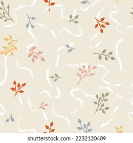 Plant flower nature pattern. Fashionable vector template for your design. 