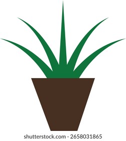 Planta y maceta de flores Icon Vector Botánico Potted Houseplants, jardín, hojas, estilo plano mínimo, monocromo silueta Paquete gráfico para la Naturaleza y el diseño de interiores